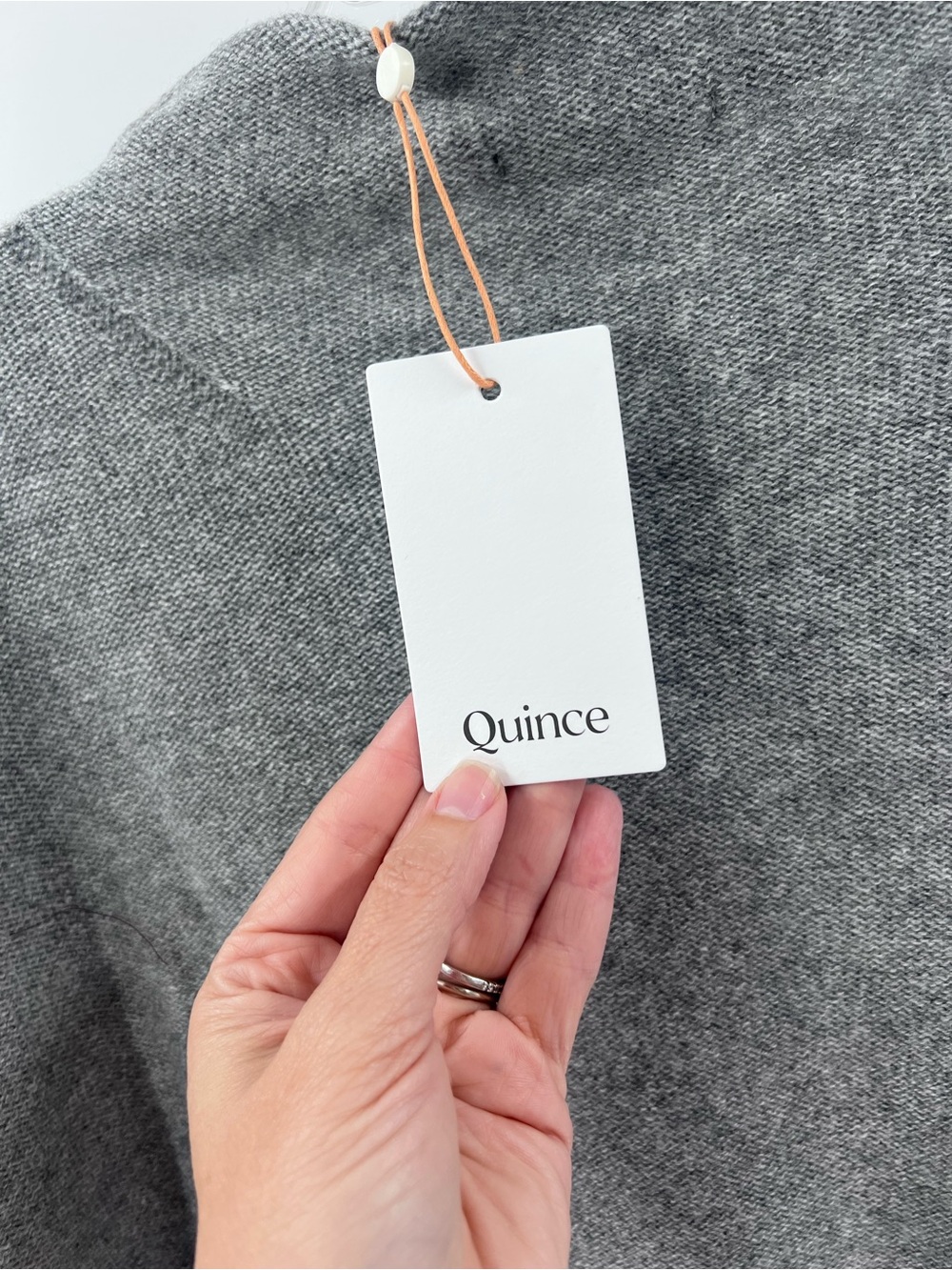 Quince Mongolian Cashmere Funnel Neck Sweater in Heather Grey, size Large. - Picture 5 of 13